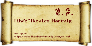 Mihálkovics Hartvig névjegykártya